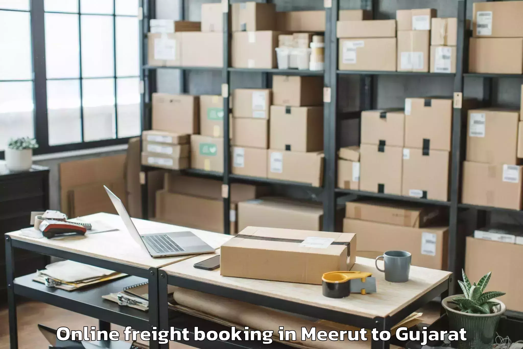 Trusted Meerut to Rudra Mata Airport Bhj Online Freight Booking